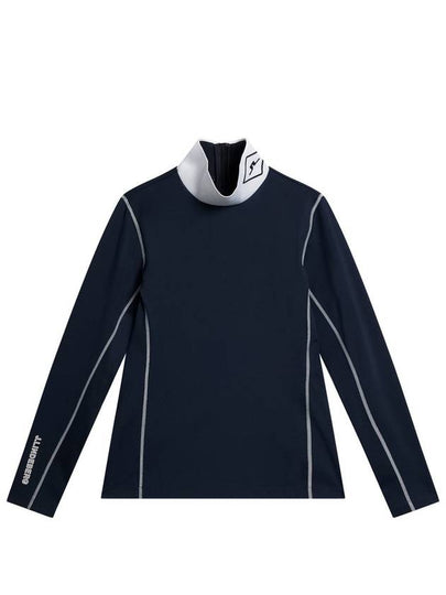 Powderhorn Mid Layer High Neck Long Sleeve T-Shirt Navy - J.LINDEBERG - BALAAN 2