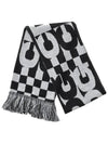 CDG logo check muffler shawl scarf white black - COMME DES GARCONS - BALAAN 3