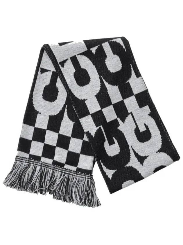 CDG logo check muffler shawl scarf white black - COMME DES GARCONS - BALAAN 6