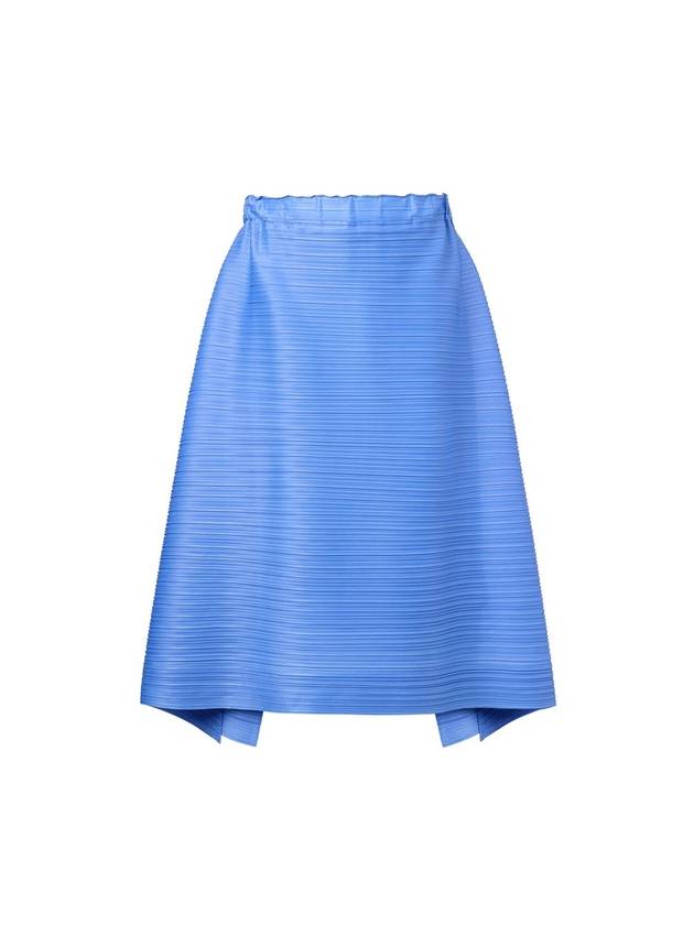 Women's horizontal pleated pleated banding skirt blue - MONPLISSE - BALAAN 2