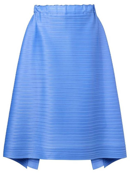 Women's horizontal pleated pleated banding skirt blue - MONPLISSE - BALAAN 2