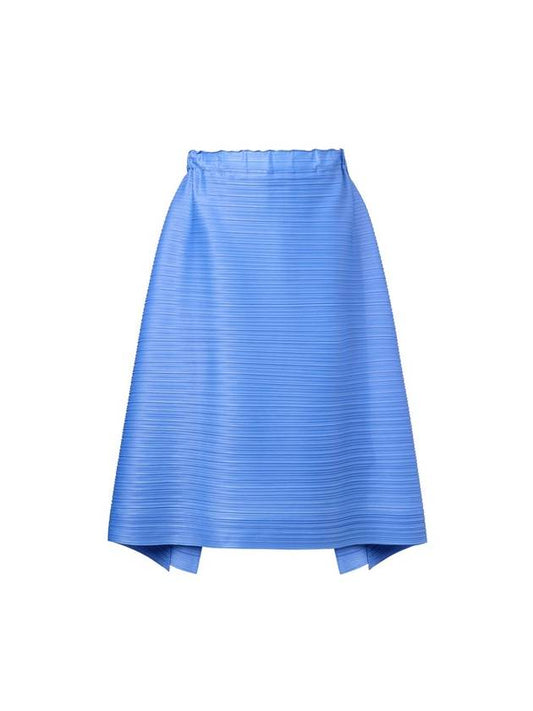 Women's horizontal pleated pleated banding skirt blue - MONPLISSE - BALAAN 1