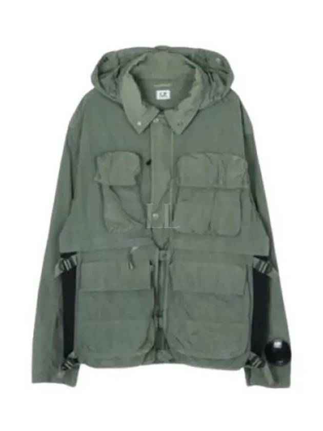 Chrome-R Goggle Utility Hooded Jacket Green - CP COMPANY - BALAAN 2