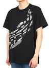 Wave Skull Print Short Sleeve T-Shirt Black - ALEXANDER MCQUEEN - BALAAN 3