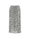 Monogram Logo Print Pleated Skirt White Black - BALENCIAGA - BALAAN.