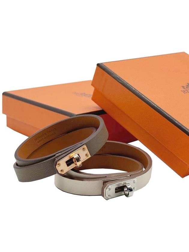 Women s Mini Kelly Double Tour Bracelet Palladium Nata Rose Gold Etoupe H081182C - HERMES - BALAAN 1