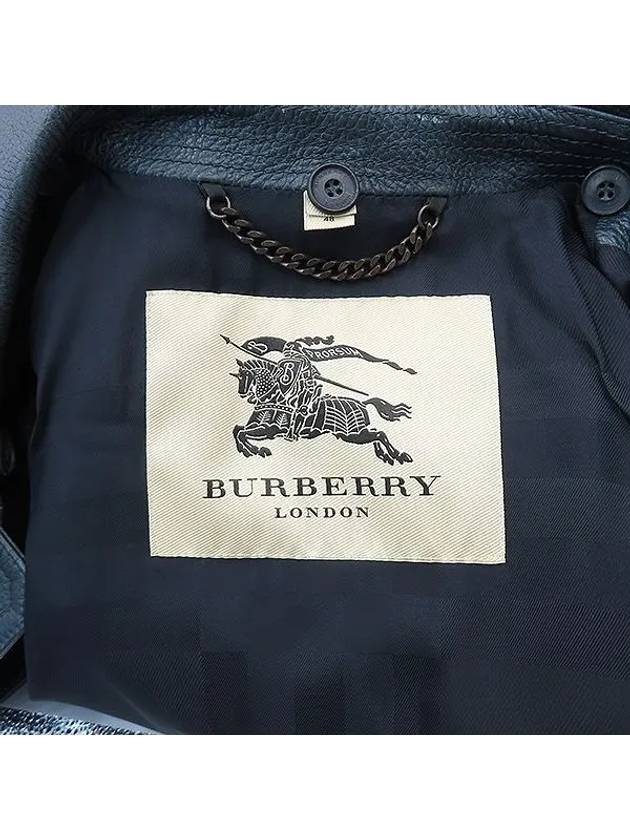 3891040 Dark green color men s leather jacket 48 - BURBERRY - BALAAN 4