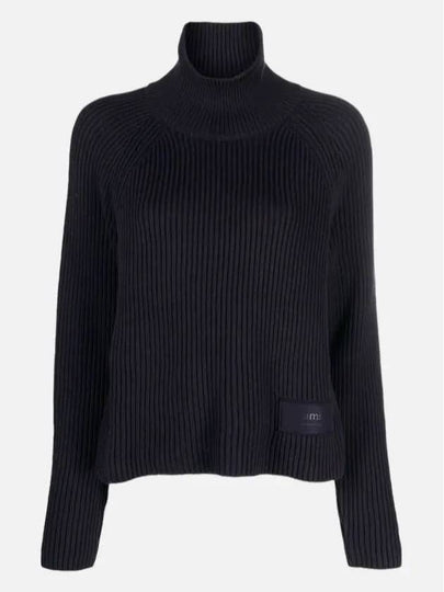 Cotton Wool Blend Turtleneck Black - AMI - BALAAN 2