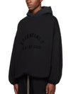 Logo Appliqued Fleece Hoodie Black - FEAR OF GOD ESSENTIALS - BALAAN 3