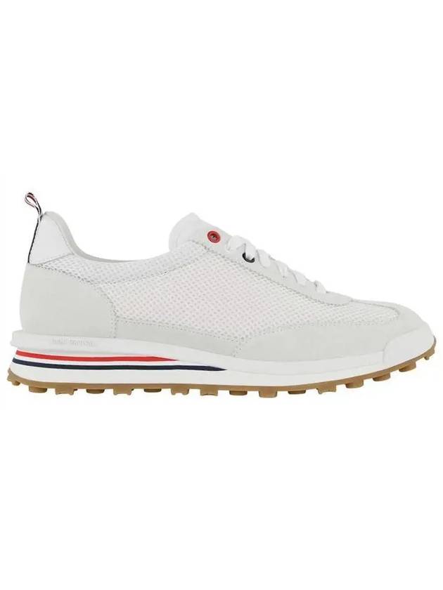 Fine Kid Suede Tech Runner White - THOM BROWNE - BALAAN 2