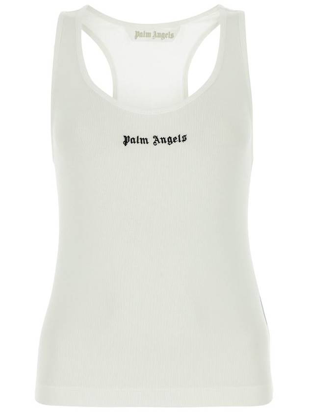 23 fw White Black Cotton Tank Top PWAC020F23FAB0010110 B0481013933 - PALM ANGELS - BALAAN 2