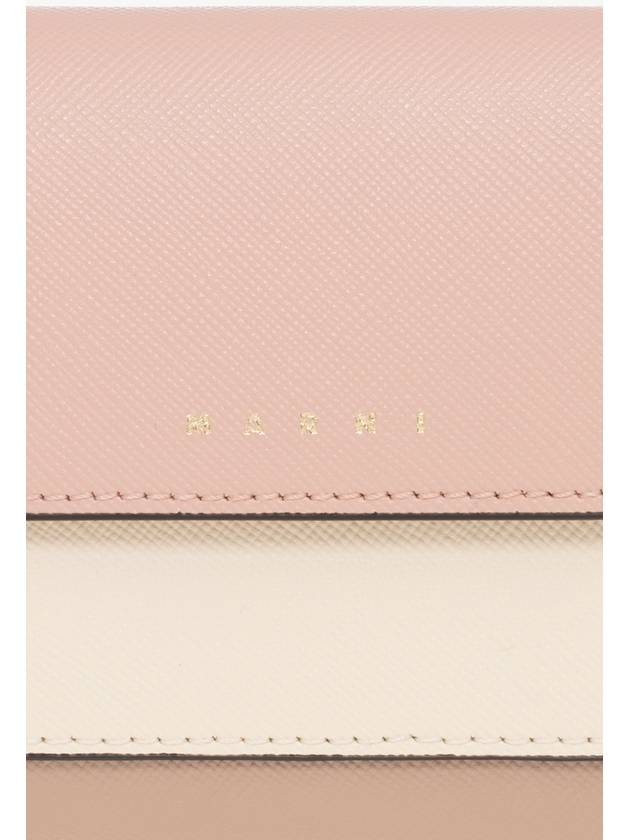 Saffiano Tri-Fold Half Wallet Pink - MARNI - BALAAN 6