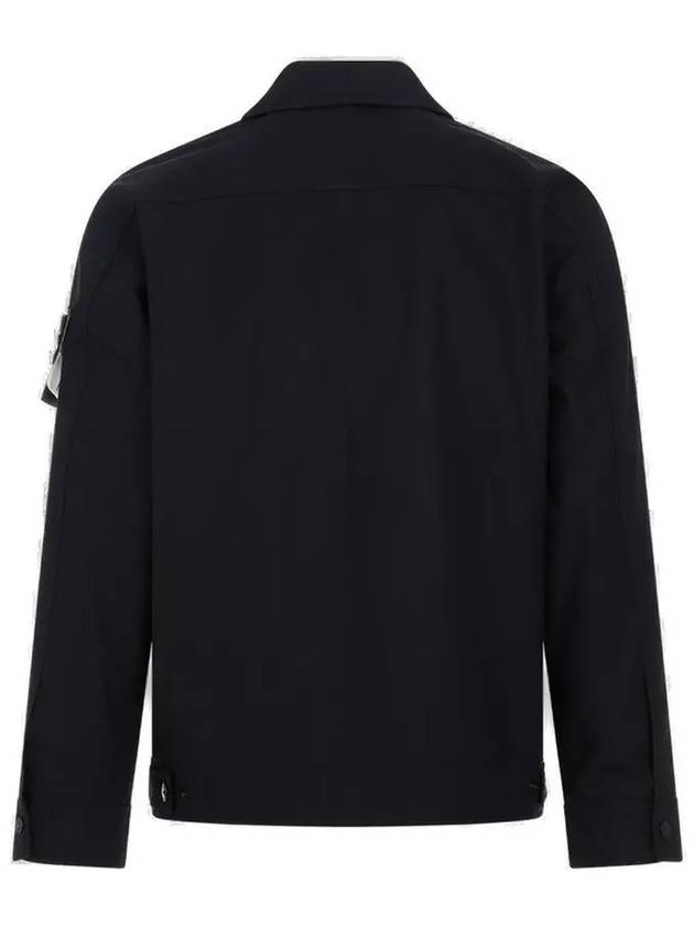 Cotton Canvas Zip-up Jacket Navy - STONE ISLAND - BALAAN 3