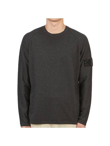 Shadow Project Crewneck Light Cotton Knit Top Charcoal - STONE ISLAND - BALAAN 1