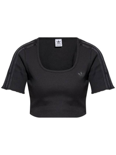 ADIDAS Originals Short Top With Logo, Women's, Black - ADIDAS ORIGINALS - BALAAN 1