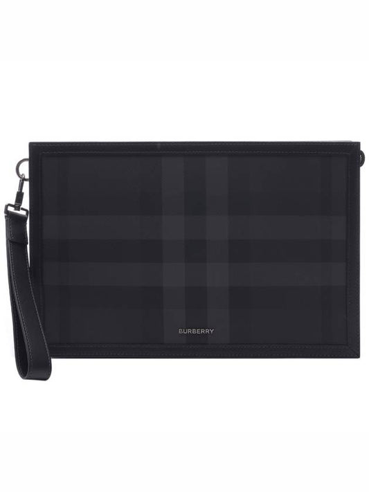 Check Small Logo Clutch Bag Black - BURBERRY - BALAAN 2