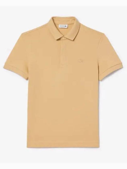 Men's Paris Regular Fit Stretch Cotton Pique Short Sleeve Polo Shirt Beige - LACOSTE - BALAAN 2