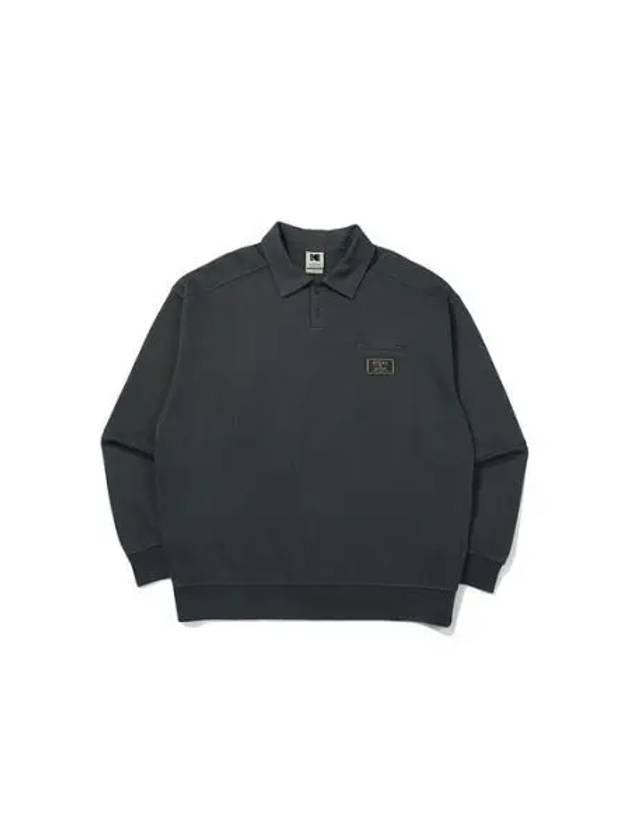 KODAK Apparel Cinekodak semi overfit pigment collar sweatshirt CHARCOAL - KODO - BALAAN 1