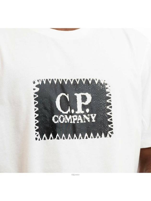 12CMTS042A 005100W 103 Logo Printing White TShirt - CP COMPANY - BALAAN 5