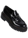 Triangle Logo Leather Loafers Black - PRADA - BALAAN 2