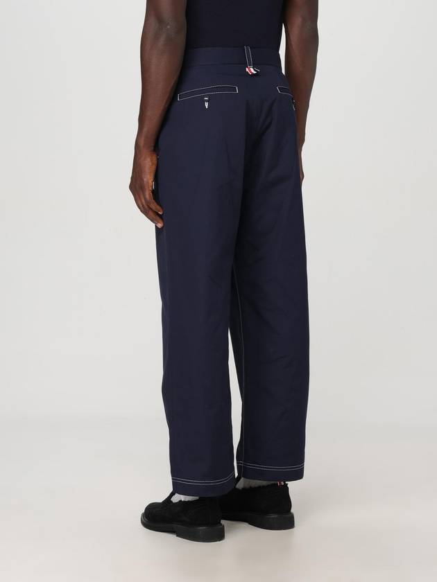 Mid rise tailored straight pants navy - THOM BROWNE - BALAAN 4