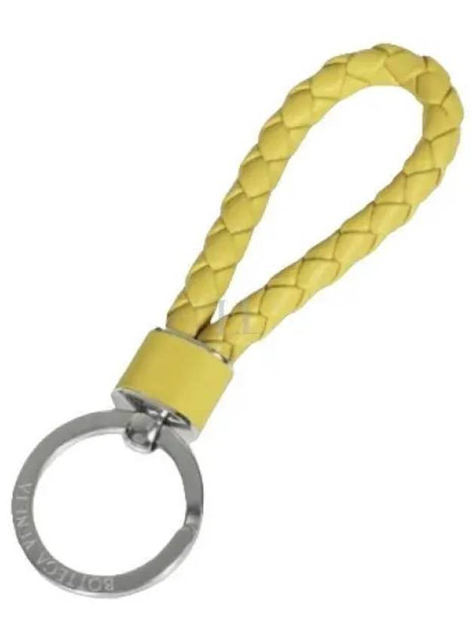 Intrecciato Leather Key Holder Yellow - BOTTEGA VENETA - BALAAN 2