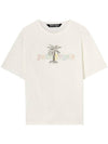 23 fw COTTONLINEN Blend T-Shirt PMAA089E23JER0040110 B0710939246 - PALM ANGELS - BALAAN 1