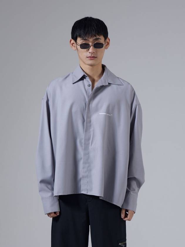 Men's Essential Logo Long Sleeve Shirt Gray - UNNORM IS DEAD - BALAAN 1