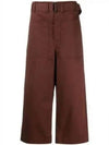 Belted Pocket Crop Pants  Brown - LEMAIRE - BALAAN 2