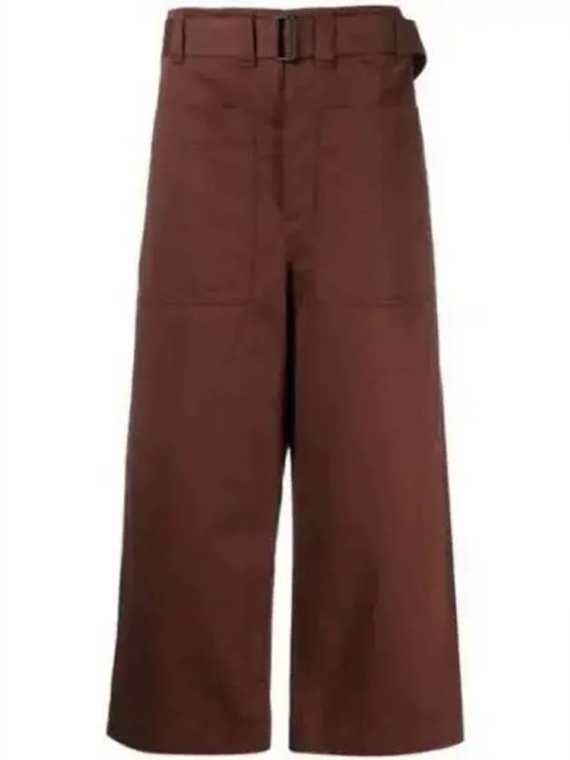 Belted Pocket Crop Pants  Brown - LEMAIRE - BALAAN 2