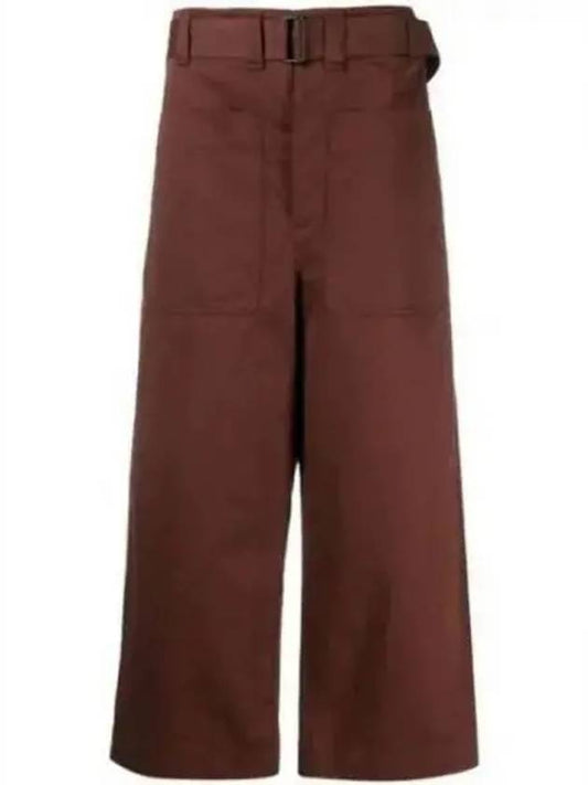 Belted Pocket Crop Pants  Brown - LEMAIRE - BALAAN 2