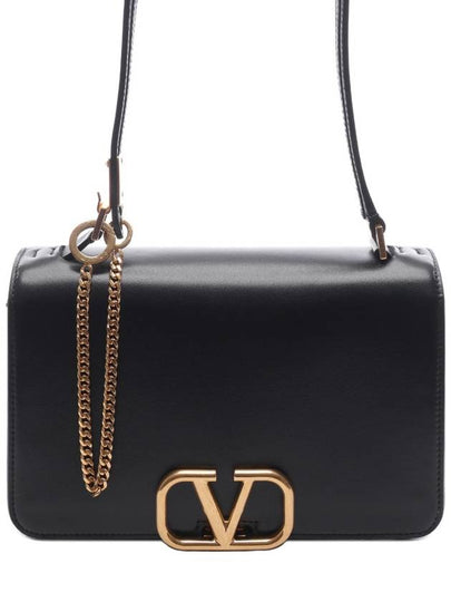 V Logo Signature Chain Shoulder Bag Black - VALENTINO - BALAAN 2