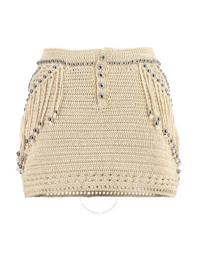 Rabanne Fringed Crochet Embellished Skirt, Size X-Small - PACO RABANNE - BALAAN 2