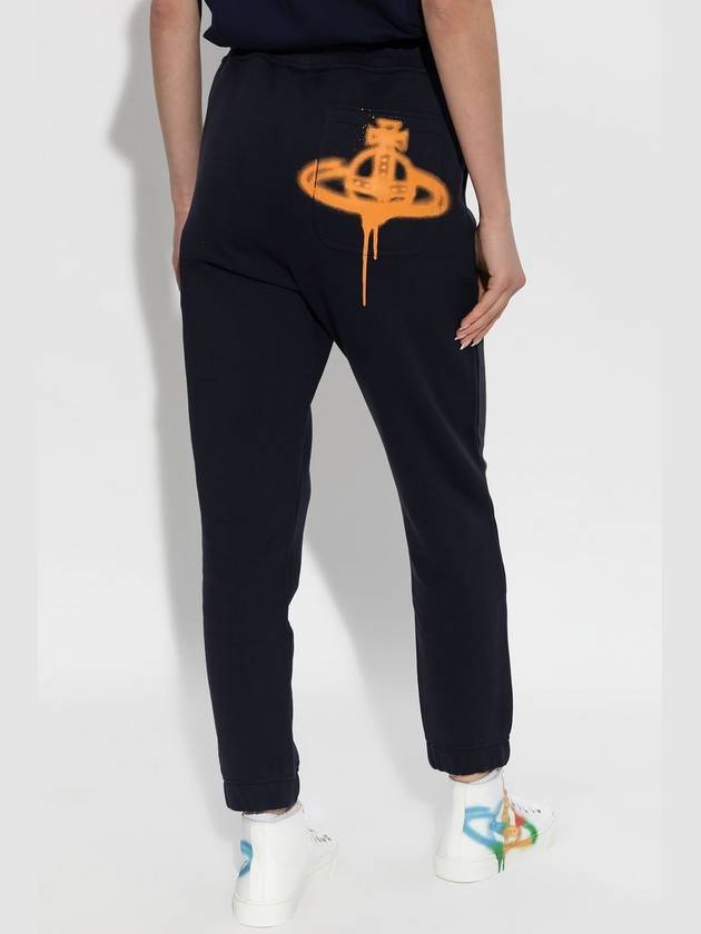 Vivienne Westwood Sweatpants With Logo, Women's, Navy Blue - VIVIENNE WESTWOOD - BALAAN 4