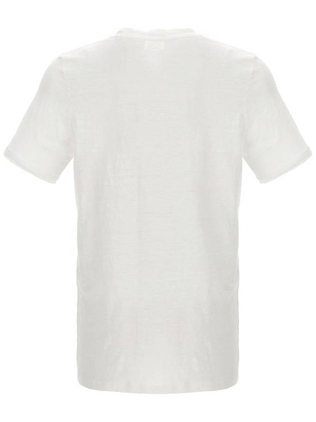 Karman Logo Print Linen Short Sleeve T-Shirt White - ISABEL MARANT - BALAAN 3