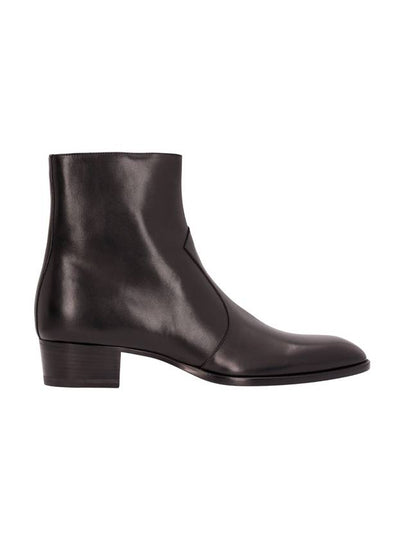 Classic Wyatt Zipper Ankle Boots Black - SAINT LAURENT - BALAAN 2