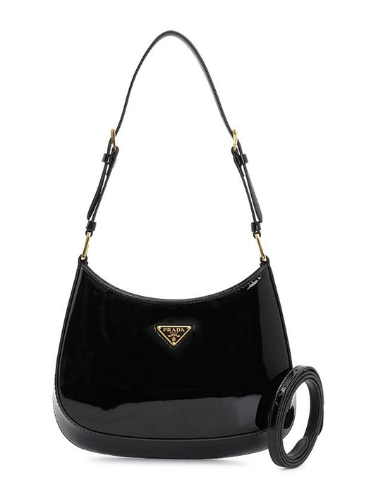 Cleo Patent Leather Shoulder Bag Black - PRADA - BALAAN 2