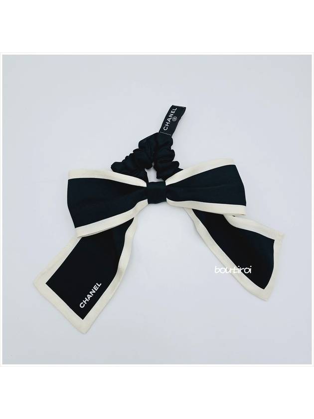 Hair Chouchou CC Logo Ribbon Band Black Ivory - CHANEL - BALAAN 2