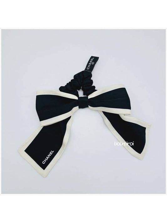 Hair Chouchou Silk Ribbon Hair Band Black AA7530 - CHANEL - BALAAN 1