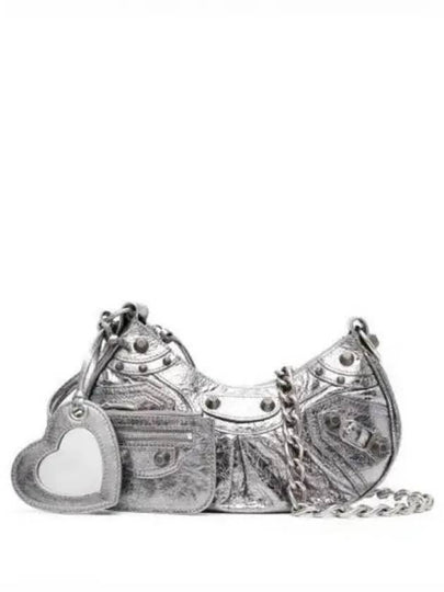 Women's Le Cagole XS Chain Metal Shoulder Bag Silver - BALENCIAGA - BALAAN 2