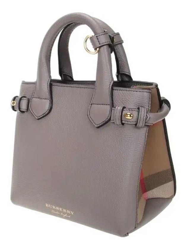 Banner House Check Derby Mini Tote Bag Grey - BURBERRY - BALAAN 3