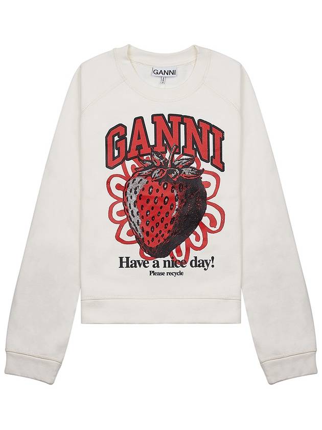 Isoli Raglan Strawberry Sweatshirt Vanilla Ice - GANNI - BALAAN 11