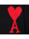 Big Heart Logo Wool Cardigan Black - AMI - BALAAN 7