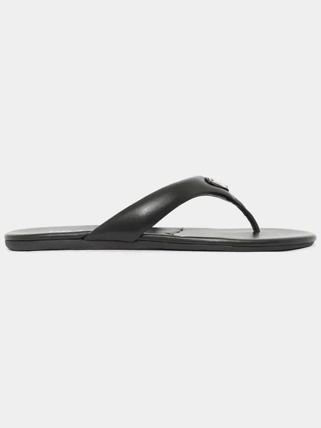 Triangle Logo Flip Flops Black - PRADA - BALAAN 4