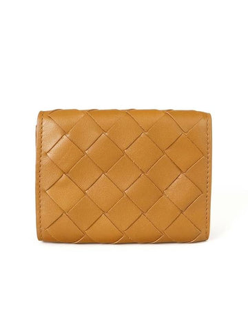 WoMen's Intrecciato Logo Half Wallet Brown - BOTTEGA VENETA - BALAAN 1