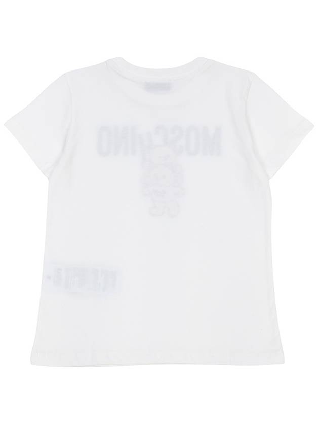 Kids Teddy Logo Jersey Short Sleeve T-Shirt White - MOSCHINO - BALAAN 3