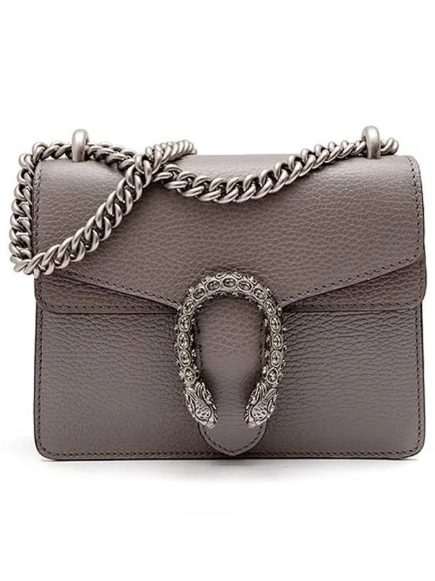 Dionysus Leather Small Shoulder Bag Grey - GUCCI - BALAAN 3