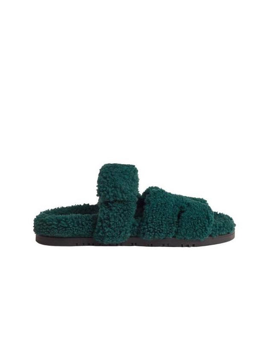 Chypre Wool Sandals Vert Anglais - HERMES - BALAAN 1