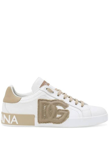 Portofino Leather Low Top Sneakers White - DOLCE&GABBANA - BALAAN 1