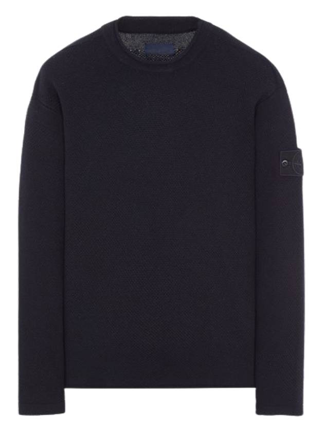 Ghost Piece Crew Neck Wool Knit Top Navy - STONE ISLAND - BALAAN 2